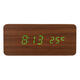 USB Sound Control Wooden Qi Wireless Phone Charger Dock Digital LED Alarm Clock