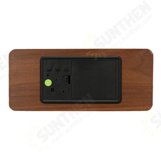 USB Sound Control Wooden Qi Wireless Phone Charger Dock Digital LED Alarm Clock