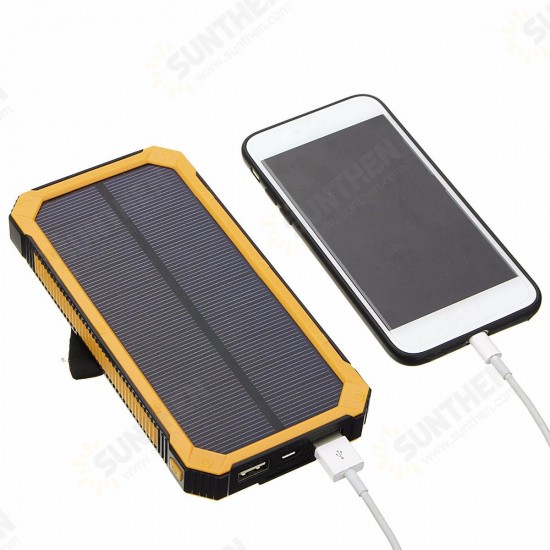 Waterproof 8000mAh Portable Solar Charger Dual USB Battery Power Bank