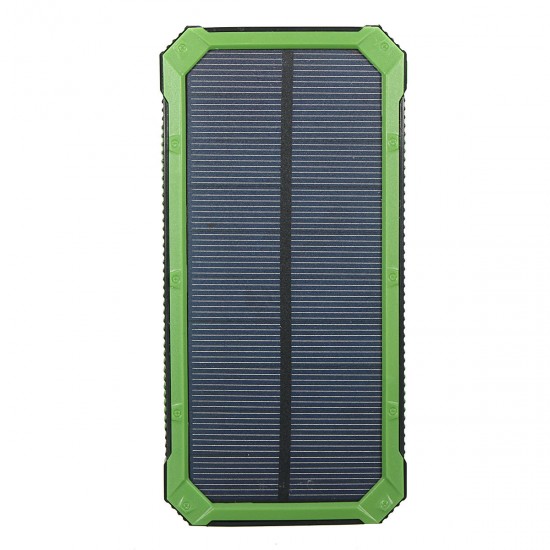 Waterproof 8000mAh Portable Solar Charger Dual USB Battery Power Bank