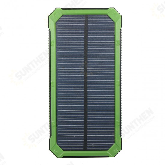 Waterproof 8000mAh Portable Solar Charger Dual USB Battery Power Bank