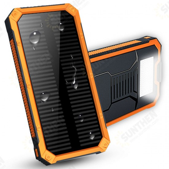 Waterproof 8000mAh Portable Solar Charger Dual USB Battery Power Bank