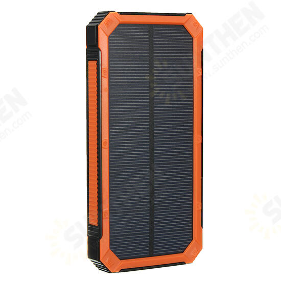 Waterproof 8000mAh Portable Solar Charger Dual USB Battery Power Bank