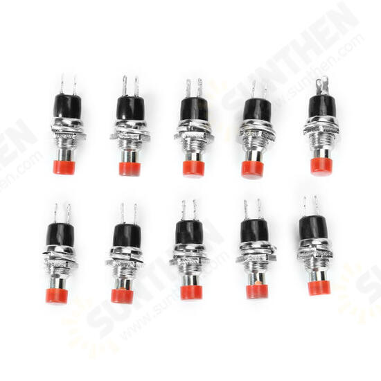 PBS-110 250V 1A 7mm Self-reset Switch NC Push Button Round 10pcs