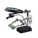 2.5X/7.5X LED Light Soldering Iron Stand Holder Helping Hands Magnifying Glass Magnifier USB Charging