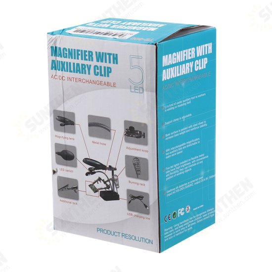 2.5X/7.5X LED Light Soldering Iron Stand Holder Helping Hands Magnifying Glass Magnifier USB Charging 2.5X/7.5X LED Light Soldering Iron Stand Holder Helping Hands Magnifying Glass Magnifier USB Charging