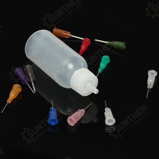 30ml Needle Dispenser Bottle for Rosin Solder Flux Paste + 11 Needles 30ml Needle Dispenser Bottle for Rosin Solder Flux Paste + 11 Needles