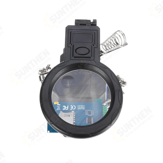 3X/4.5X/25X Soldering Iron Stand Holder Table Magnifier Illuminated Magnifying Glass Third Hand Magnifier with LED Lights