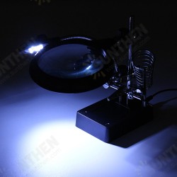 5 LED Light Magnifier Magnifying Glass Helping Hand Soldering Stand with 3 Lens 5 LED Light Magnifier Magnifying Glass Helping Hand Soldering Stand with 3 Lens