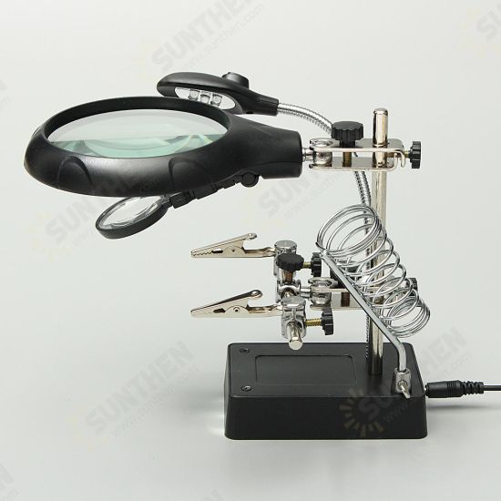 5 LED Light Magnifier Magnifying Glass Helping Hand Soldering Stand with 3 Lens 5 LED Light Magnifier Magnifying Glass Helping Hand Soldering Stand with 3 Lens