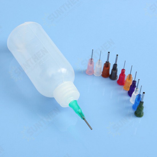 50ml Empty E-liquid Plastic Rosin Flux Alcohol Bottles For Dispenser Rosin Solder Flux Paste +330 Needles