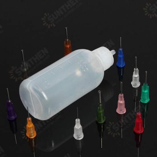 50ml Empty E-liquid Plastic Rosin Flux Alcohol Bottles For Dispenser Rosin Solder Flux Paste +330 Needles