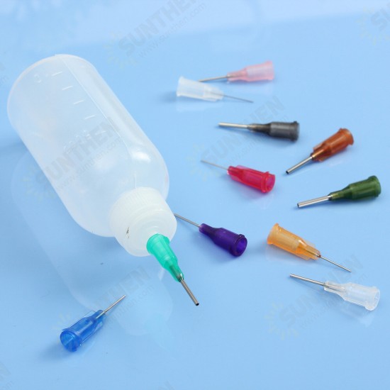 50ml Empty E-liquid Plastic Rosin Flux Alcohol Bottles For Dispenser Rosin Solder Flux Paste +330 Needles