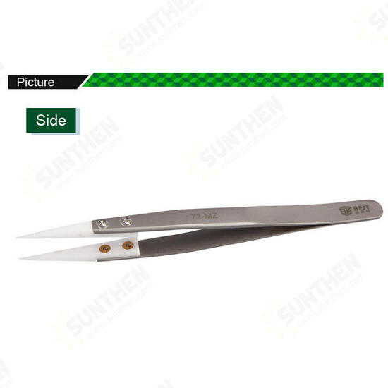 BST-72-MZ Non-inductive Ceramic Stainless Steel Handle Tweezer BST-72-MZ Non-inductive Ceramic Stainless Steel Handle Tweezer