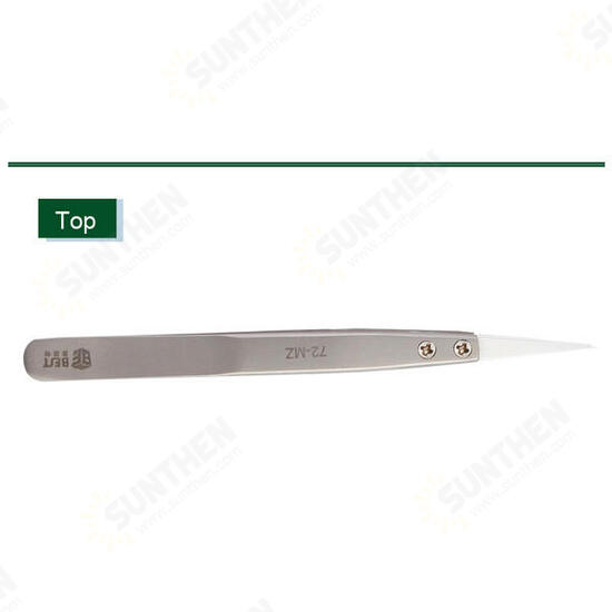 BST-72-MZ Non-inductive Ceramic Stainless Steel Handle Tweezer