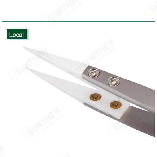 BST-72-MZ Non-inductive Ceramic Stainless Steel Handle Tweezer