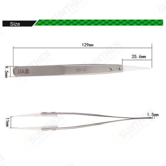 BST-72-MZ Non-inductive Ceramic Stainless Steel Handle Tweezer BST-72-MZ Non-inductive Ceramic Stainless Steel Handle Tweezer