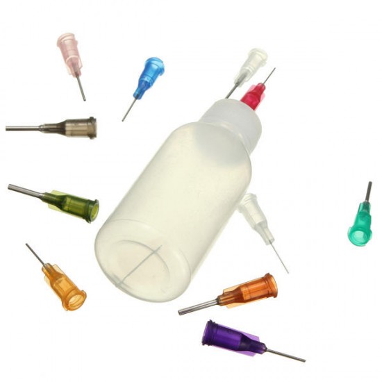 50ml Needle Dispenser Bottle for Rosin Solder Flux Paste + 11 Needles