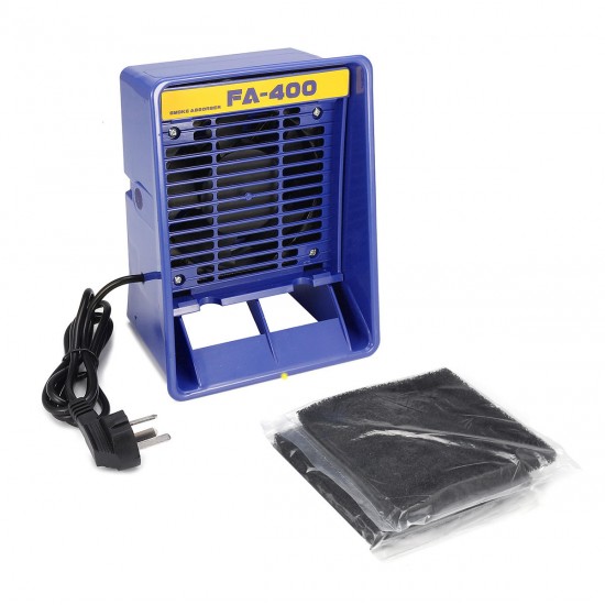 FA-400 110V Soldering Iron Smoke Absorber Remover Fume Extractor Smoke Air Fan + 2 Filters