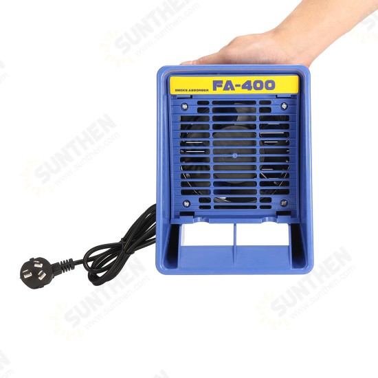 FA-400 110V Soldering Iron Smoke Absorber Remover Fume Extractor Smoke Air Fan + 2 Filters