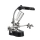 LED Light Soldering Iron Stand Holder Helping Hands Magnifying Glass Magnifier Third Hand Magnifier