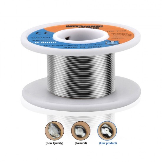 HX-100 55g Solder Wire 63%/37% Sn/Pb Rosin Core 183℃ Melting Point 0.2mm To 1.2mm Solder Wire Welding Iron Cable Reel