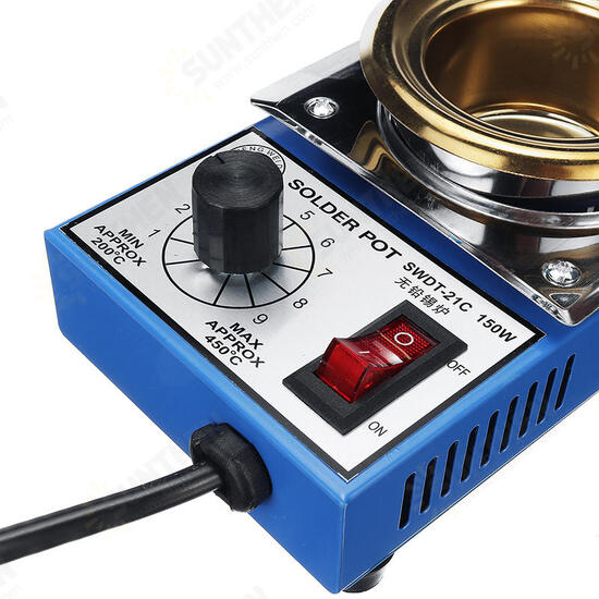 ST-21C 220V 150W Solder Pot Soldering Desoldering Bath Titanium Plate 50mm 200-450℃