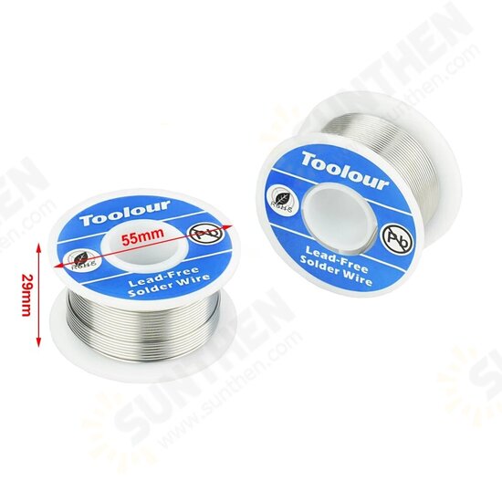 Toolour 2Pcs Lead-free Solder Wire 1mm Welding Iron Wire Reel FLUX 2.0% Wire Melt Rosin Core Solder Wire