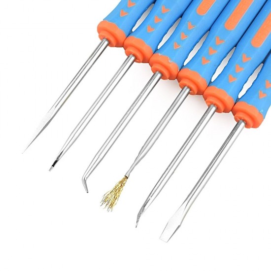 Toolour 6Pcs Solder Assist Precision Electronic Components Welding Grinding Cleaning Repair Tool Kit Assembly Work Hand Tool