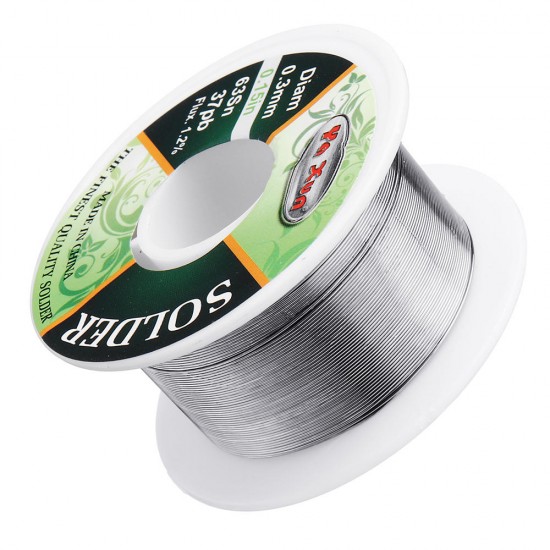 0.3mm Diam 63Sn 37Pb Tin Lead Melt Rosin Core Solder Wire Reel Flux 1.2%