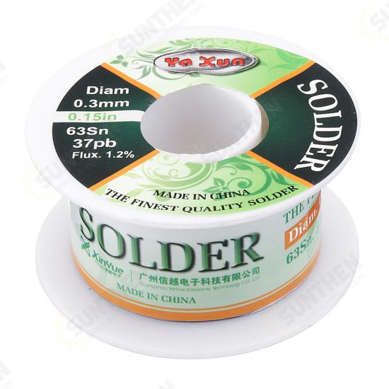 0.3mm Diam 63Sn 37Pb Tin Lead Melt Rosin Core Solder Wire Reel Flux 1.2%