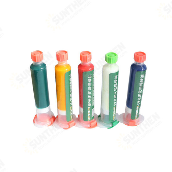 Solder Paste Flux UV Solder Resist Mask Black Red Yellow Green white Oil Welding Flux for PCB BGA Circuit Board Protect