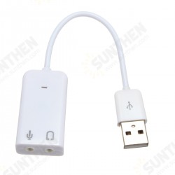 USB 2.0 External Sound Card 20cm 7.1 Channel Sound Card w/3.5mm Headphone and Microphone Jack Interface Stereo Mic Audio Adapter Converter USB 2.0 External Sound Card 20cm 7.1 Channel Sound Card w/3.5mm Headphone and Microphone Jack Interface Stereo Mic Audio Adapter Converter