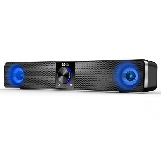 SR200P 10W Wired Computer Speakers Soundbar with 3 Light Mode Enhanced Stereo USB Powered