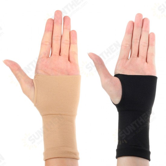 1 Pair Beige/Black Carpal Tunnel Splint Hand Palm Support Brace Bandage Wrist Sleeve Forearm Thumb Gloves