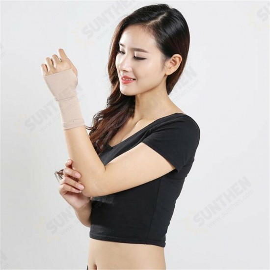 1 Pair Beige/Black Carpal Tunnel Splint Hand Palm Support Brace Bandage Wrist Sleeve Forearm Thumb Gloves