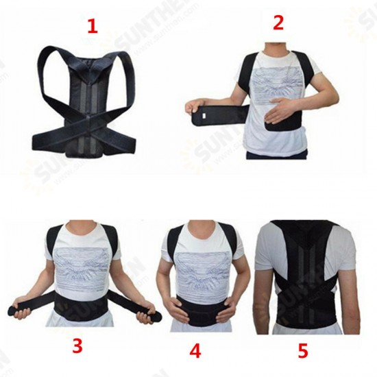 1 Pcs 102cm Adjustable Back Support Belt Back Posture Corrector Shoulder Lumbar Spine Support Back Protector Size L