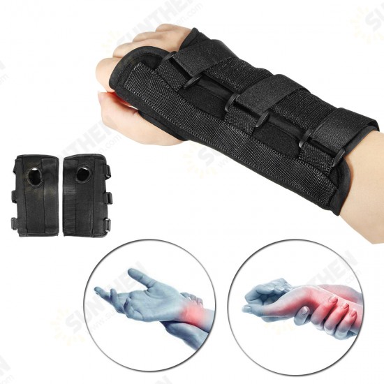 1Pair Right Left Hands Breathable Night Wrist Brace Sleep Support Carpal Tunnel Comfort Composite Fabric Wrist Splint Arthritis Sprain Gym 3 Straps Adjustable Metal Strip