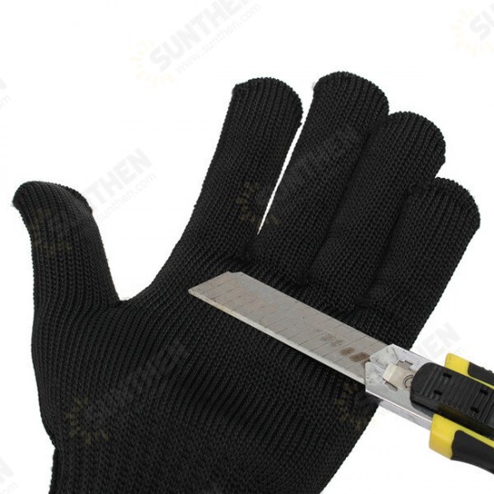 5 Pairs Of 5 Level Anti-Cutting Gloves Stainless Steel Wire Safety Work Hands Protector Cut Proof