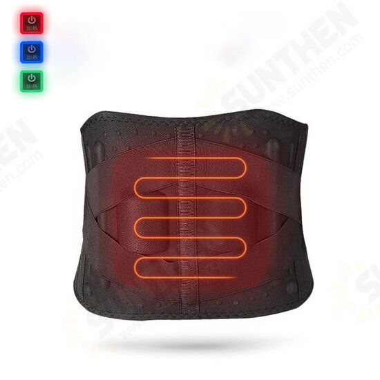 Adjustable Waist Support Belt 3 Modes Heating Back Massage Band Lumbar Brace