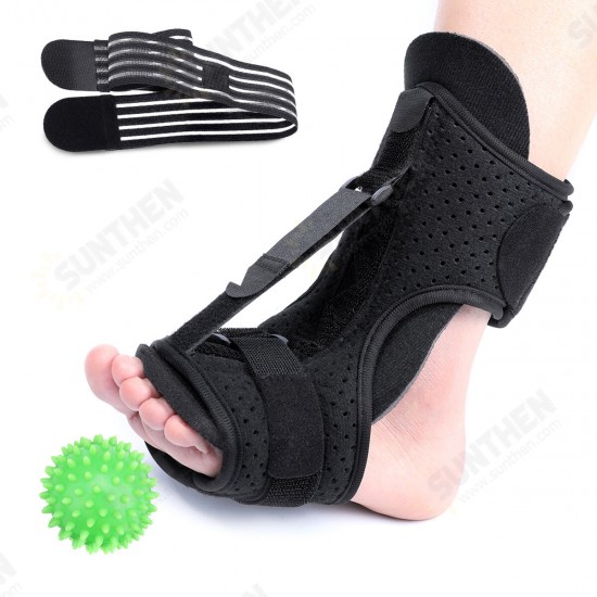 Plantar Fasciitis Night Splint Foot Drop Orthotic Brace with Sponge Fitness Ball Adjustable Elastic Dorsal Night Splint