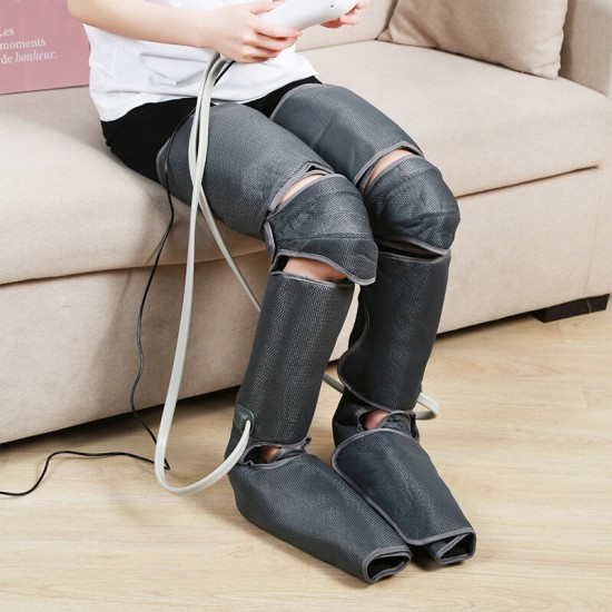 Electric Air Compression Leg Massager 2 Modes Heating Massage Foot Ankles Calf Plantar Massage Machine Promote Blood Circulation Relieve Pain Fatigue
