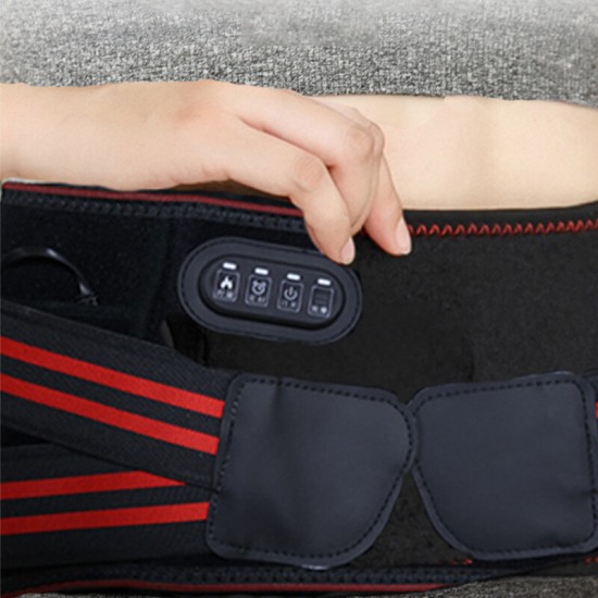 Graphene Heated Waist Brace Hot Compress Vibration Massage Support Belt Magnetic Therapy Lumbar Waist Bandage Back Belt