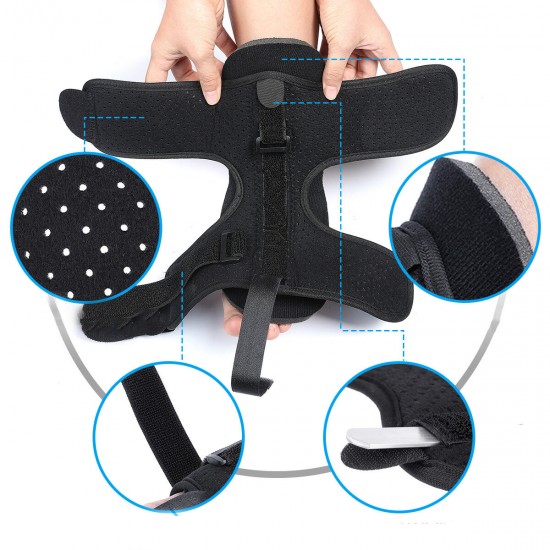 Adjustable Plantar Support Elastic Foot Splint Protector Orthotic Foot Drop Brace Achilles Heel Ankle Ache Alleviate with Massage Ball Elastic Strap