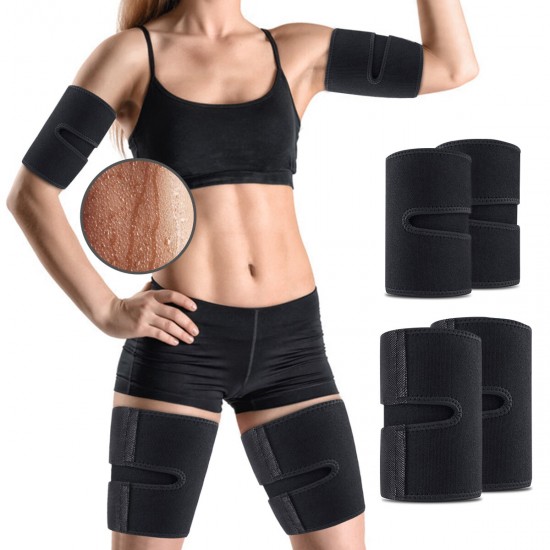 4PCS Kit Arm and Thigh Sport Protective Straps Trimmers Tape Body Exercise Wraps Adjustable Improve Sweating for Women Men
