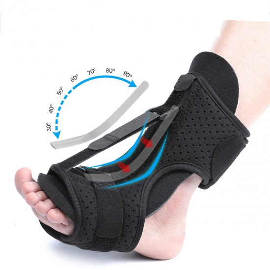 Foot Drop Orthosis with Fitness Ball Adjustable Plantar Fasciitis Night Splint Brace Support Night Splints Pain Relief Ankle Support