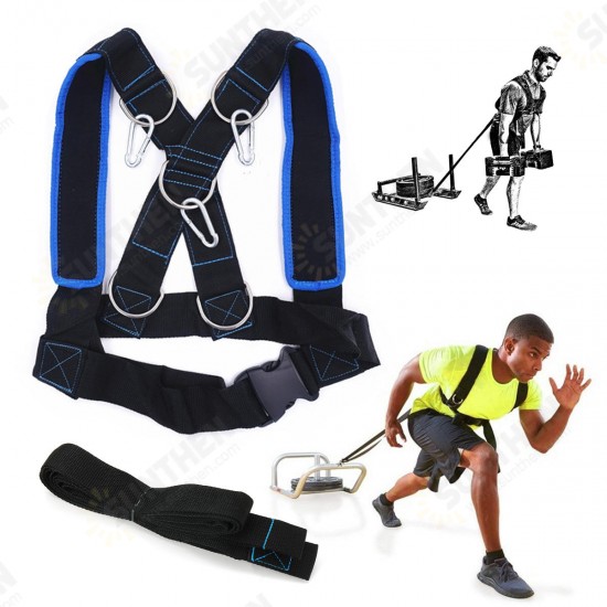 Outdoor Sports Fitness Sled Harness Strength Speed Training Strap Workout Pull Resistance Bands Belt