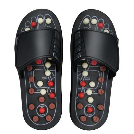 1 Pair Feet Massage Slippers Foot Reflexology Acupuncture Therapy Massager Walk Stone Shoes Acupuncture Cobblestone Massager