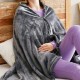 Electric Heating Shawl Plush Blanket 3 Gears 8 Zone Heating USB Double-sided Coral Fleece Winter Warm Blanket for Home Office