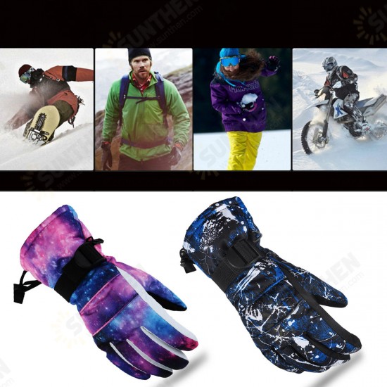 Woman and Man Waterproof Flannel Skiing Gloves Outdoor Camping Hiking Climbing Winter Warm Gloves Sports Gloves